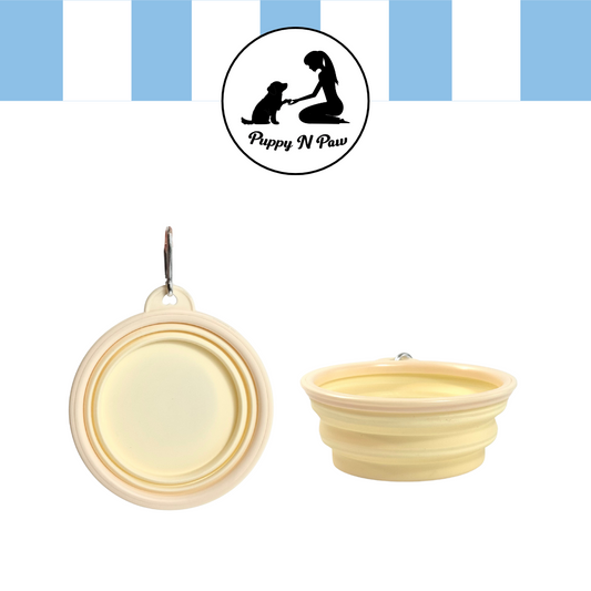 Puppy N Paw 350ml Pastel Foldable Bowl ชามอาหารซิลิโคนแบบพกพา พับได้ ทนอุณหภูมิได้สูง ใช้สำหรับสัตว์เลี้ยง