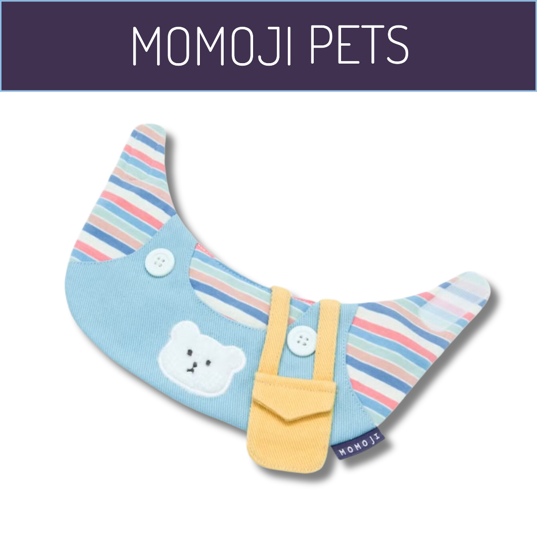Momoji Bear Boy Bib - Koi Blue