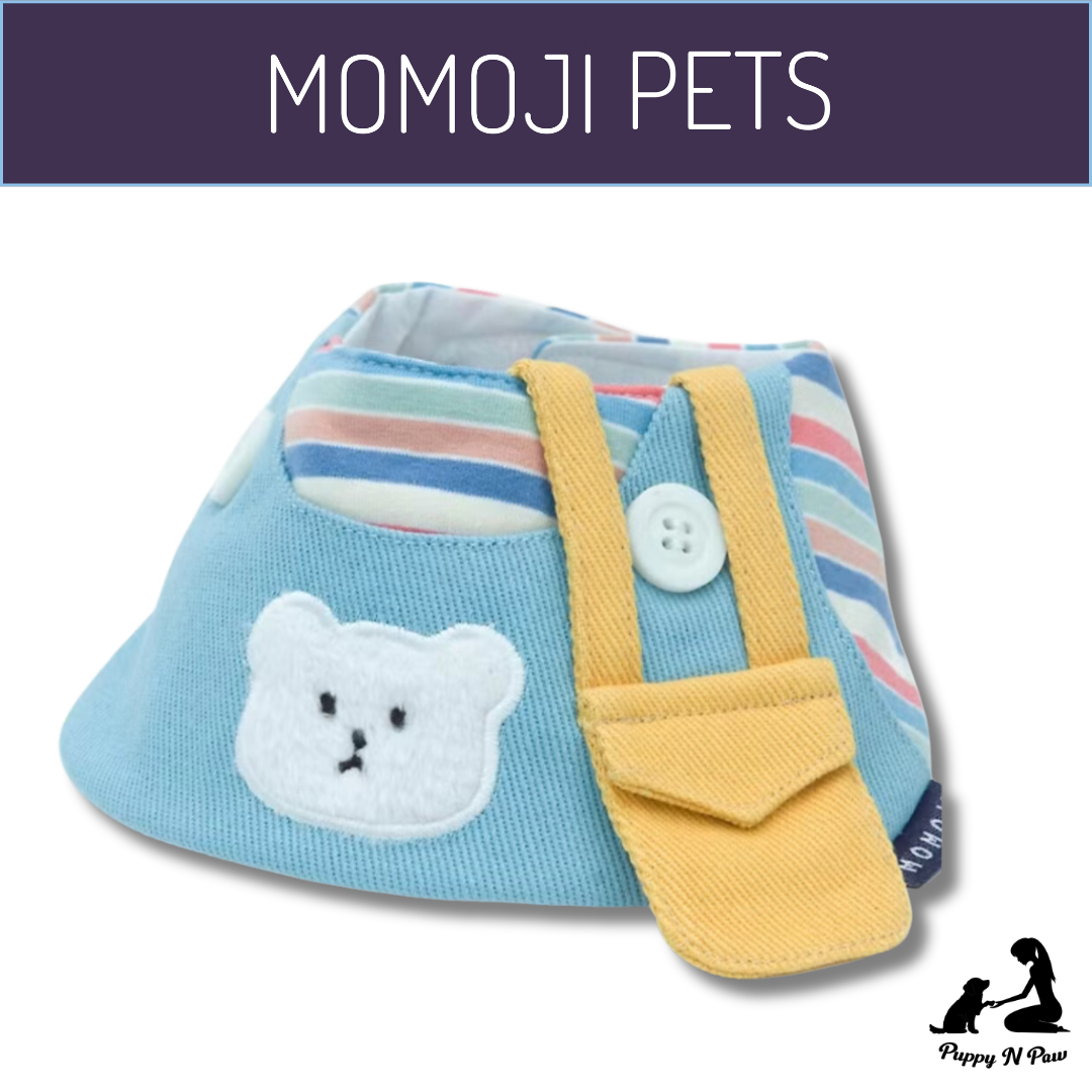 Momoji Bear Boy Bib - Koi Blue