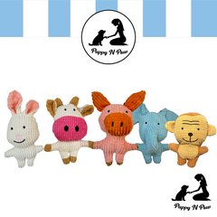 Puppy N Paw Animal Big Head 4 Plush Toy with Squeaky for Pets