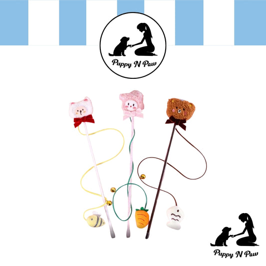 Puppy N Paw Triple Friend Cat Teasing - ไม้ตกแมวพร้อมกระดิ้ง