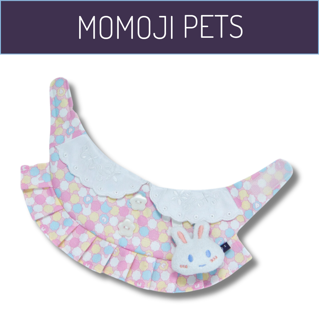 Momoji Bear Toto Girl Bib - Macaron Pink