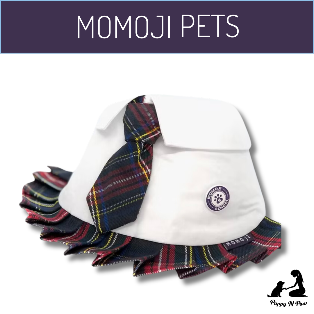 Momoji Paula Bib - Tartan Red Plaid