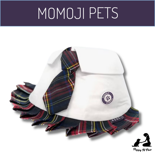 Momoji Paula Bib - Tartan Red Plaid