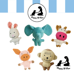Puppy N Paw Animal Big Head 4 Plush Toy ตุ๊กตาผ้ากำมะหยี่ ของเล่นสุนัข สำหรับกัด