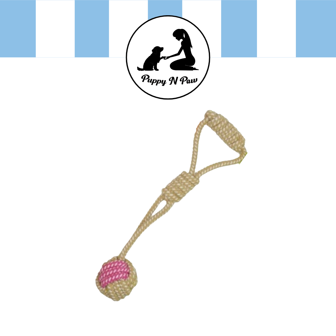 Puppy N Paw Rope Ball with Handle for Pets
