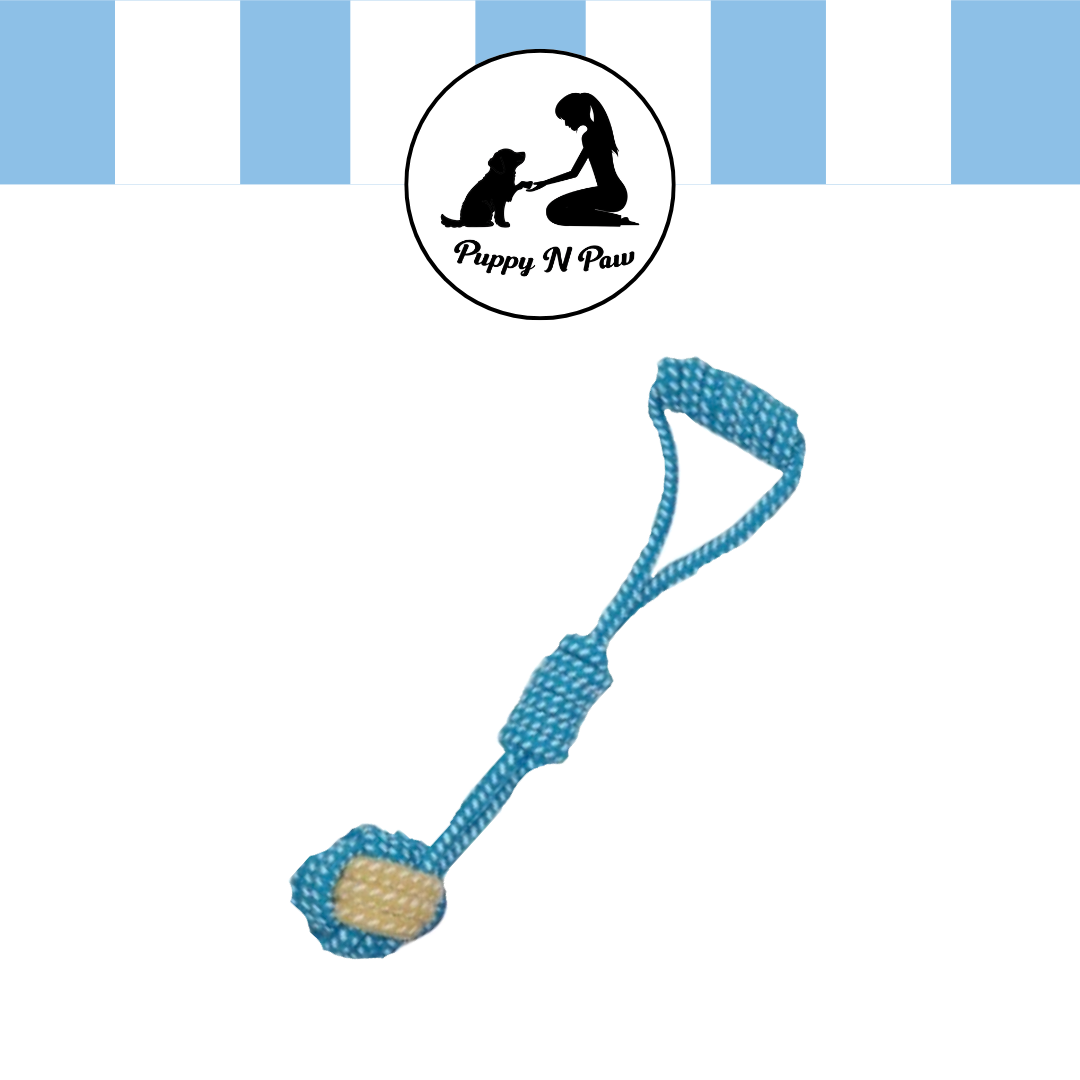 Puppy N Paw Rope Ball with Handle for Pets