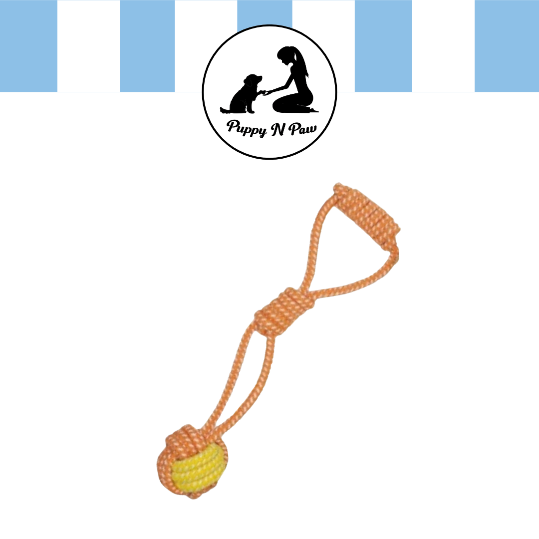 Puppy N Paw Rope Ball with Handle for Pets