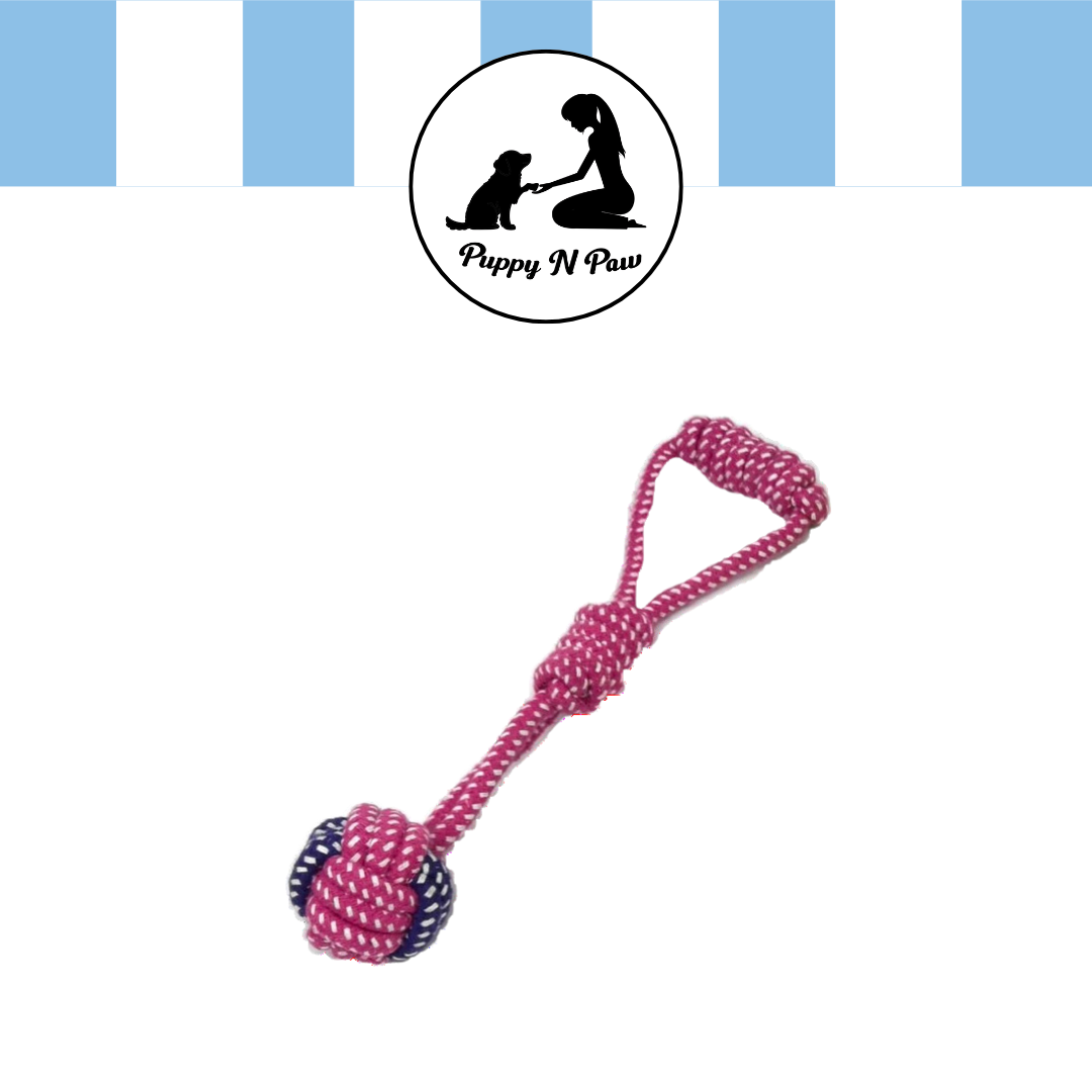 Puppy N Paw Rope Ball with Handle for Pets