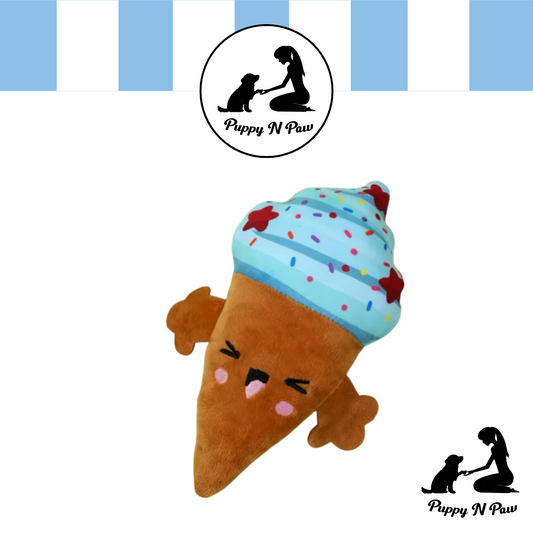 Puppy N Paw Happy Ice Cream Plush Toy for Pets ของเล่นสุนัข กัดมีเสียง