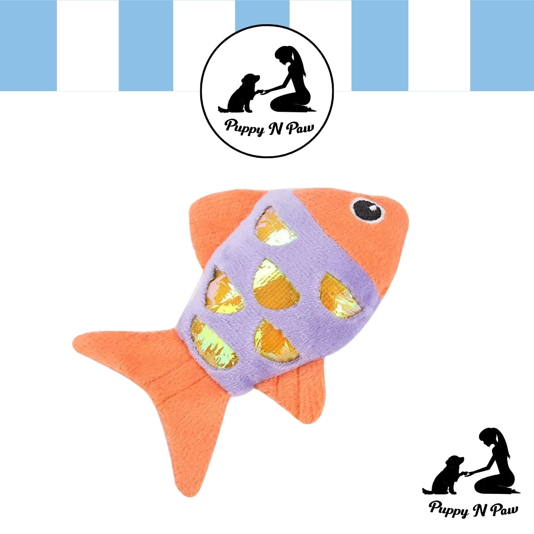 Puppy N Paw Tiny Glitter Fish - ของเล่นแมวและหมาเล็กรูปปลา