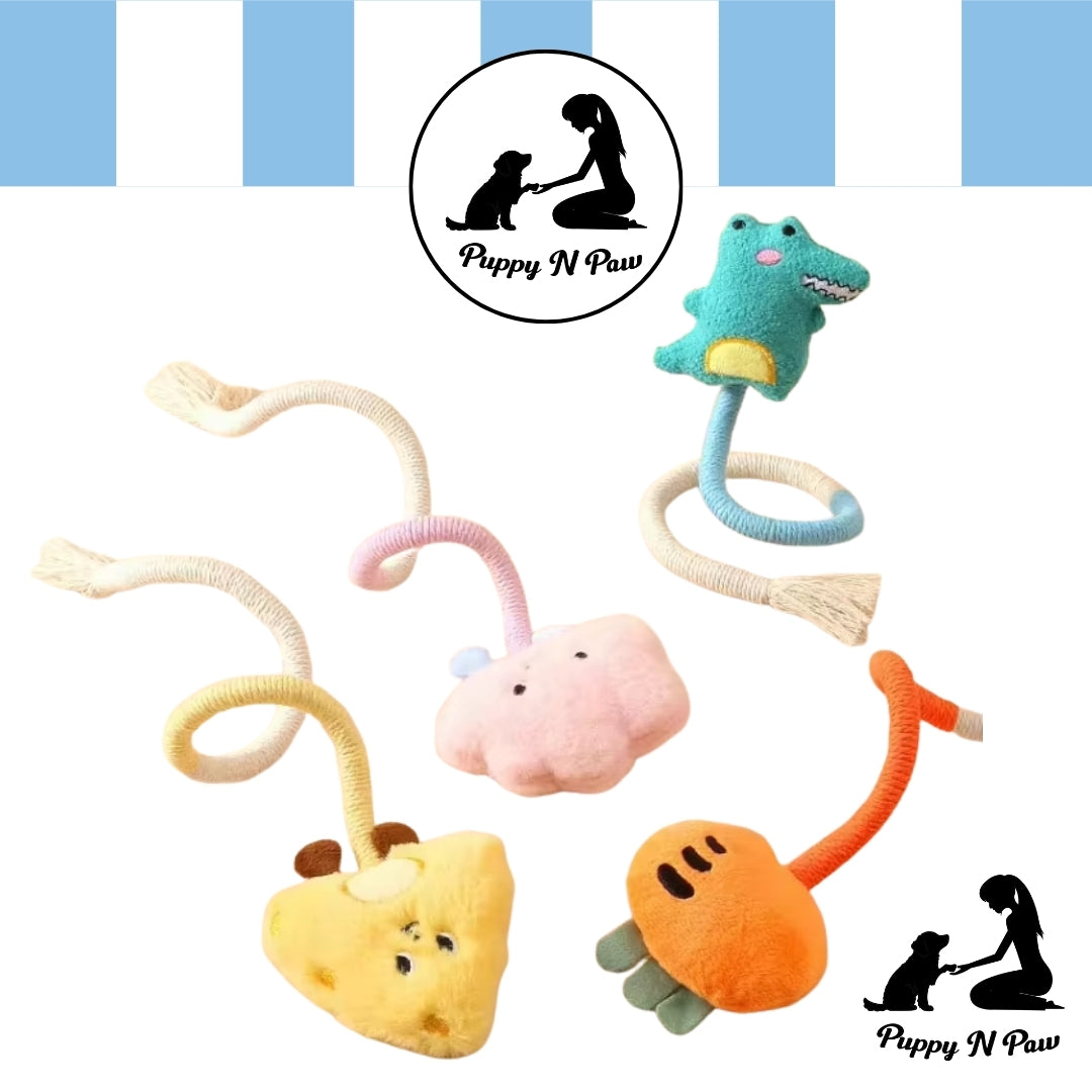 Puppy N Paw Long Tail Cat Toy - ของเล่นแมวเชือกถัก