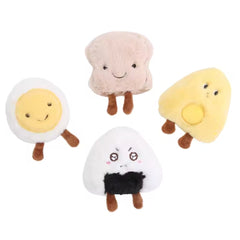 PUPPY N PAW Mini Breakfast Squeaky - ของเล่นหมาเล็ก รูปไข่ ขนมปัง ข้าวปั้น ชีส