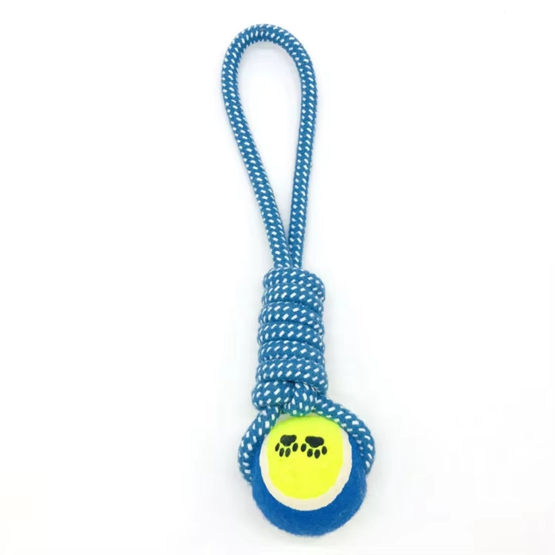 Puppy N Paw Rope with Tennis Ball for Pets - ของเล่นสุนัขเชือกพร้อมลูกเทนนิส