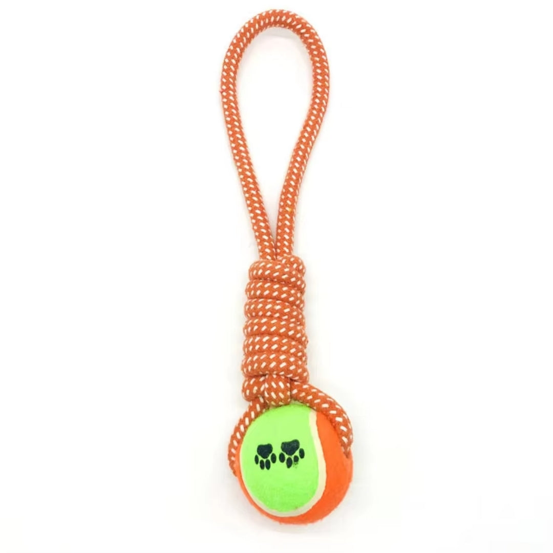 Puppy N Paw Rope with Tennis Ball for Pets - ของเล่นสุนัขเชือกพร้อมลูกเทนนิส