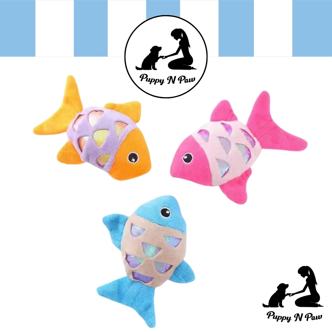 Puppy N Paw Tiny Glitter Fish - ของเล่นแมวและหมาเล็กรูปปลา