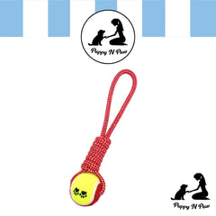 Puppy N Paw Rope with Tennis Ball for Pets - ของเล่นสุนัขเชือกพร้อมลูกเทนนิส