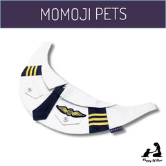 Momoji Air Pilot Bib -  ชุดสุนัข ชุดแมว ชุดสัตว์เลี้ยง ผ้าพันคอสุนัข ชุดนักบิน สีกรม สีขาว