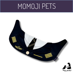 Momoji Air Pilot Bib -  ชุดสุนัข ชุดแมว ชุดสัตว์เลี้ยง ผ้าพันคอสุนัข ชุดนักบิน สีกรม สีขาว