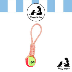 Puppy N Paw Rope with Tennis Ball for Pets - ของเล่นสุนัขเชือกพร้อมลูกเทนนิส