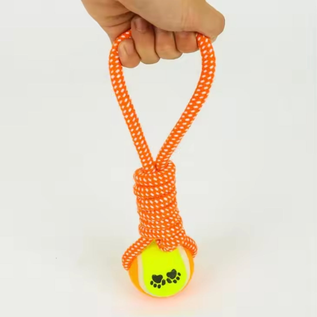 Puppy N Paw Rope with Tennis Ball for Pets - ของเล่นสุนัขเชือกพร้อมลูกเทนนิส