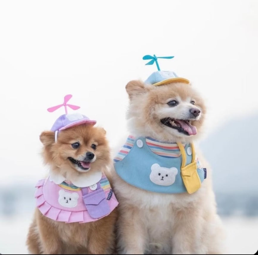 Momoji Bear Drone Hat หมวกสุนัข หมวกแมว หมวกใบพัด คอปเตอร์ไม้ไผ่ หมวกโดเรม่อน