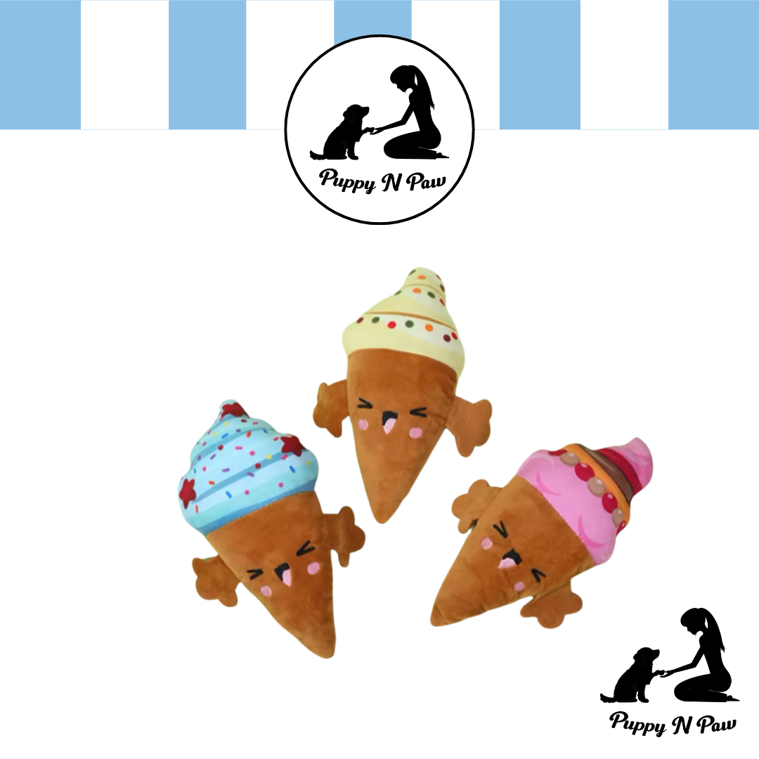 Puppy N Paw Happy Ice Cream Plush Toy for Pets