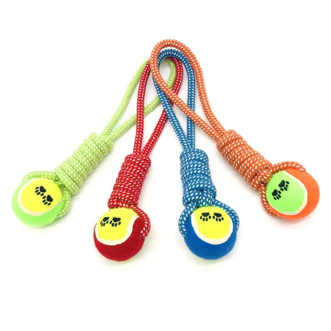 Puppy N Paw Rope with Tennis Ball for Pets - ของเล่นสุนัขเชือกพร้อมลูกเทนนิส