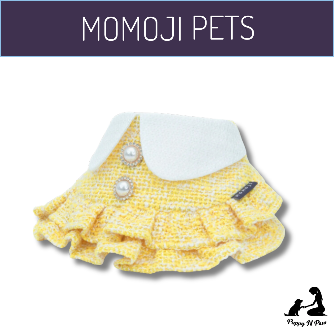 Momoji Kristen Collection Bib - ชุดสุนัข ชุดแมว ชุดสัตว์เลี้ยง ผ้าพันคอสุนัขมีกระโปรง สีชมพู สีเหลือง