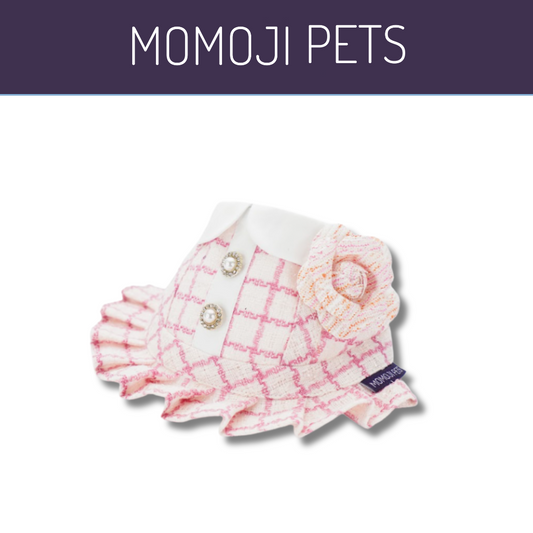 Momoji Celestina Bib - Flamingo Pink ชุดผู้หญิงมีประโปรง ชุดน้องหมาน้องแมว เสื้อสัตว์เลี้ยง