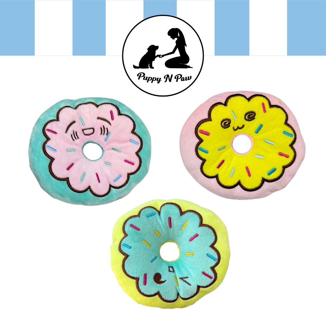 Puppy N Paw Pastel Donut Plush Toy for Pets