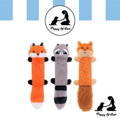 Puppy N Paw Forest Friend - ของเล่นสุนัขรูปกระรอก แรคคูน หมาป่า