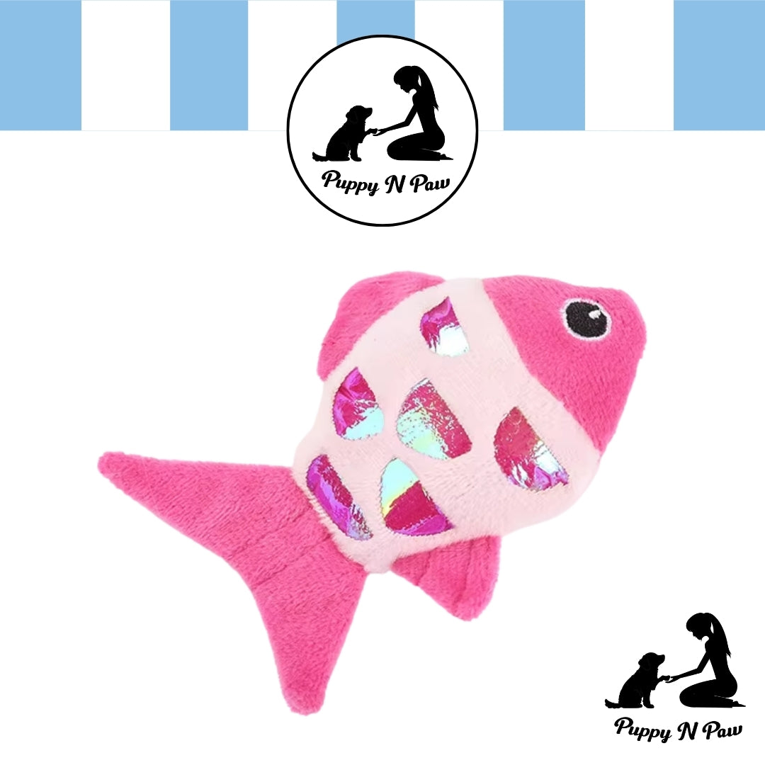 Puppy N Paw Tiny Glitter Fish - ของเล่นแมวและหมาเล็กรูปปลา