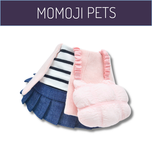 Momoji Jessica Bib - Pastel ชุดสัตว์เลี้ยง ผ้าพันคอสุนัข สีชมพูกระโปรงยีนส์
