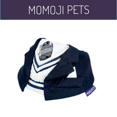 Momoji Joseph Bib - ชุดสุนัข ชุดแมว สูทสำหรับสัตว์เลี้ยง สีเทา สีกรม ชุดนักเรียนชาย