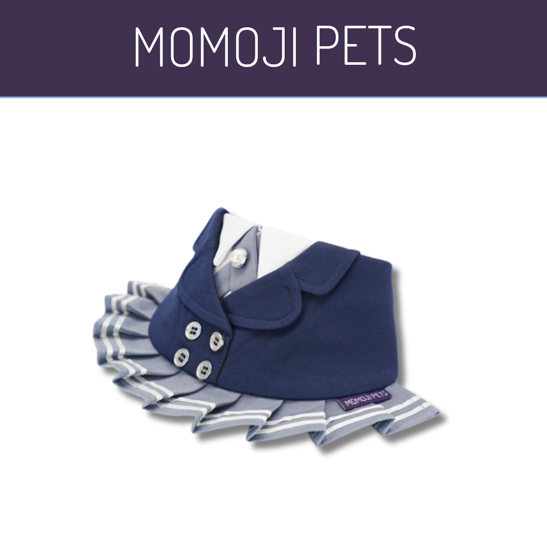 Momoji Josephine Bib - ชุดสุนัข ชุดแมว สูทสำหรับสัตว์เลี้ยง สีเทา สีกรม ชุดนักเรียนหญิง