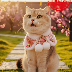 Momoji Greet Bib - ผ้าพันคอสำหรับสัตว์เลี้ยง ชุดตรุษจีน