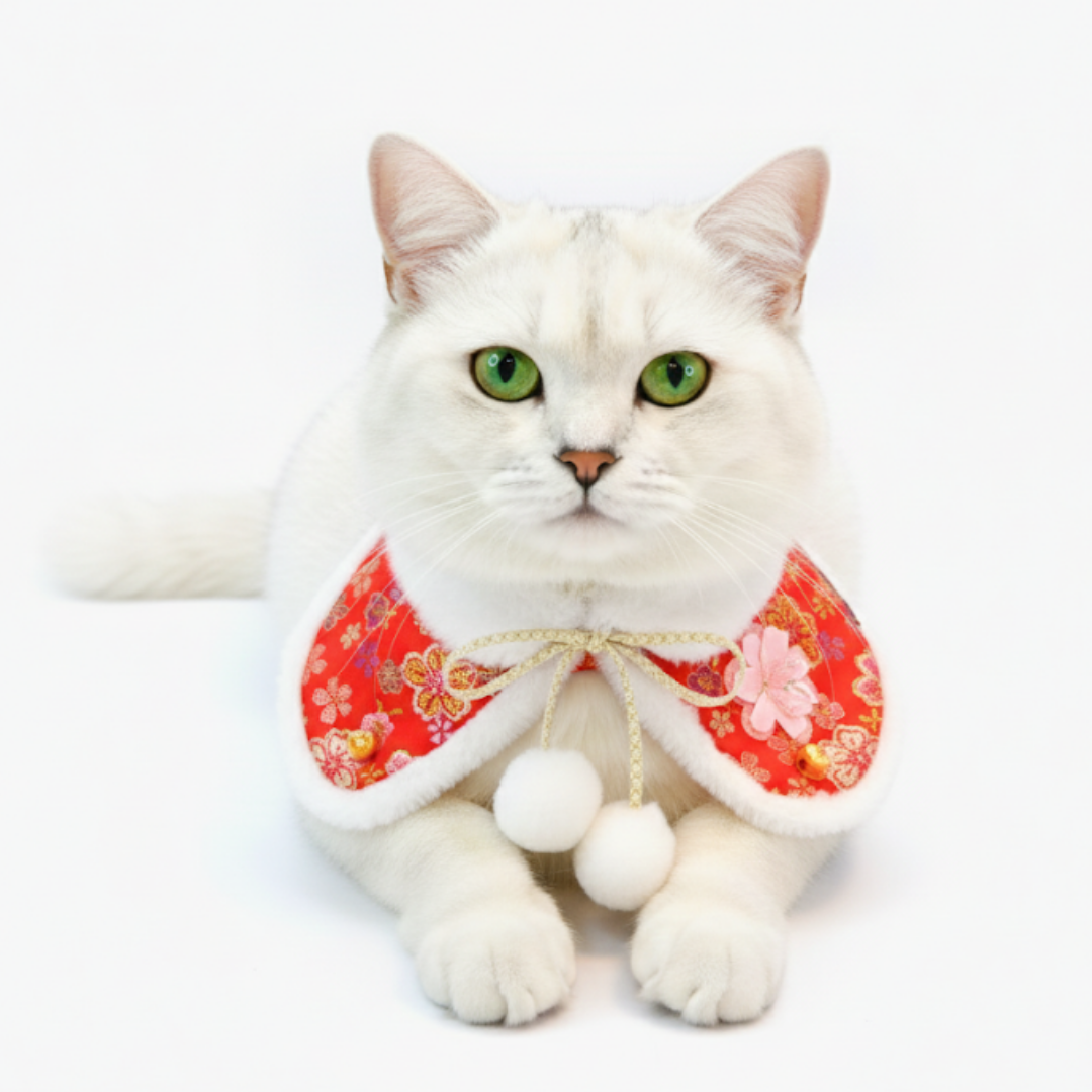 Momoji Greet Bib - ผ้าพันคอสำหรับสัตว์เลี้ยง ชุดตรุษจีน