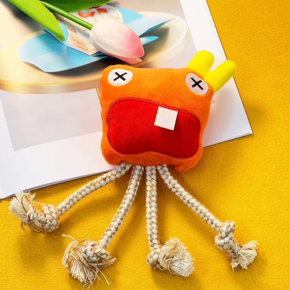 Puppy N Paw 4 Monsters Plush Toy ของเล่นสุนัข ตุ๊กตาของเล่นมีเชือก