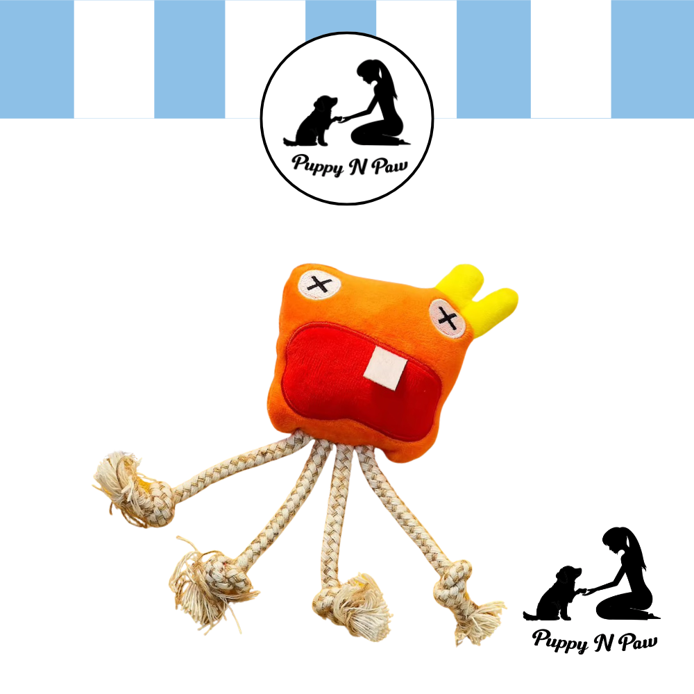 Puppy N Paw 4 Monsters Plush Toy ของเล่นสุนัข ตุ๊กตาของเล่นมีเชือก