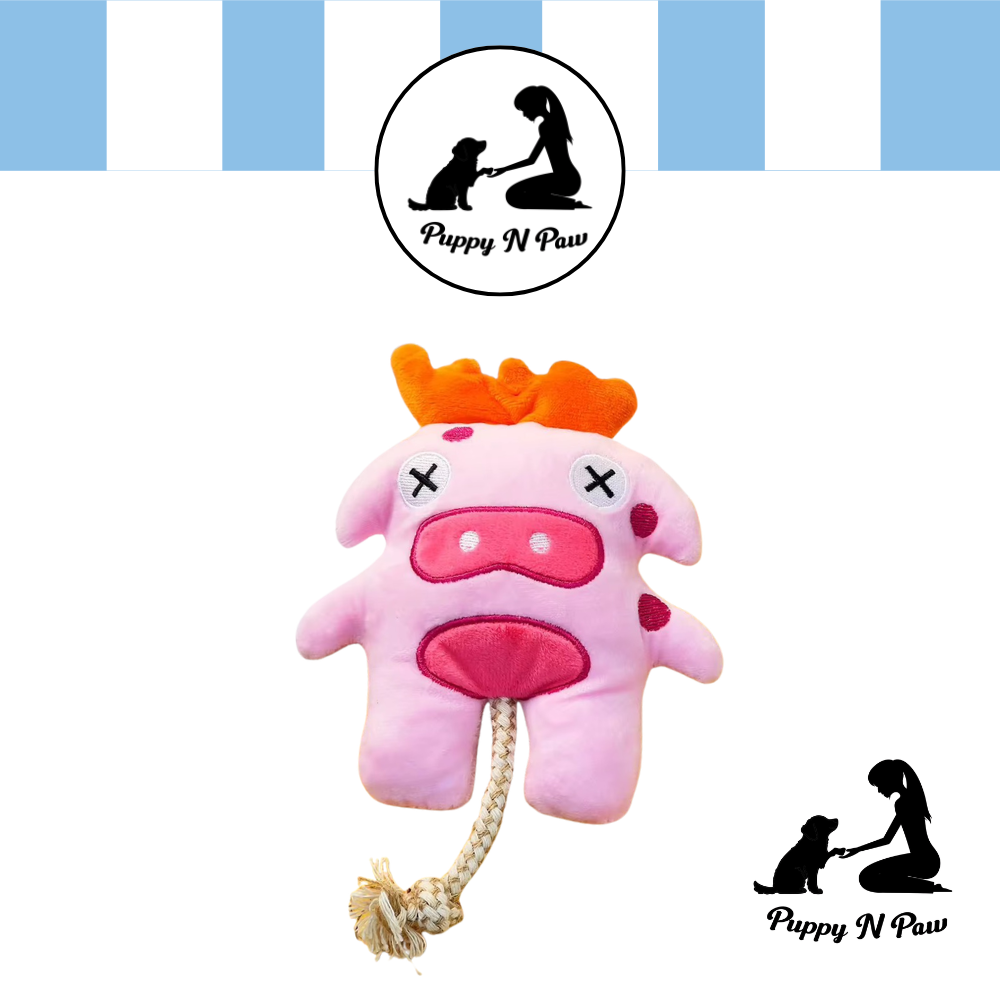 Puppy N Paw 4 Monsters Plush Toy ของเล่นสุนัข ตุ๊กตาของเล่นมีเชือก