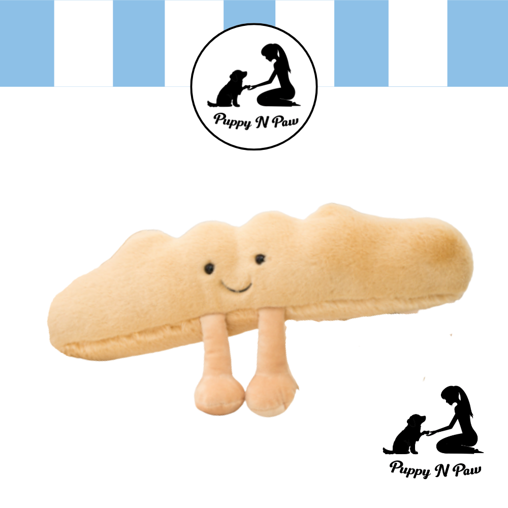 Puppy N Paw Breakfast Bread Dog Toy ตุ๊กตาขนมปัง สำหรับสุนัข ทนแรงกัด