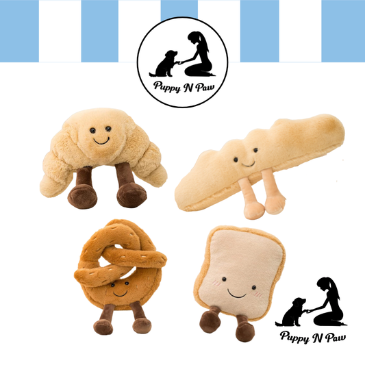 Puppy N Paw Breakfast Bread Dog Toy ตุ๊กตาขนมปัง สำหรับสุนัข ทนแรงกัด