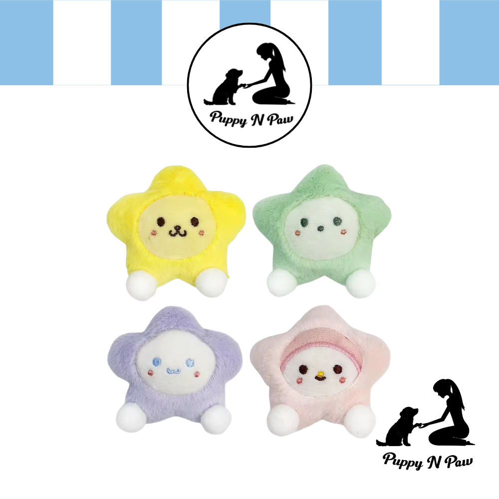 Puppy N Paw Little Star Plush Toy ตุ๊กตารูปดาวสีพาสเทล สำหรับน้องแมว สุนัขเด็ก บีบมีเสียง