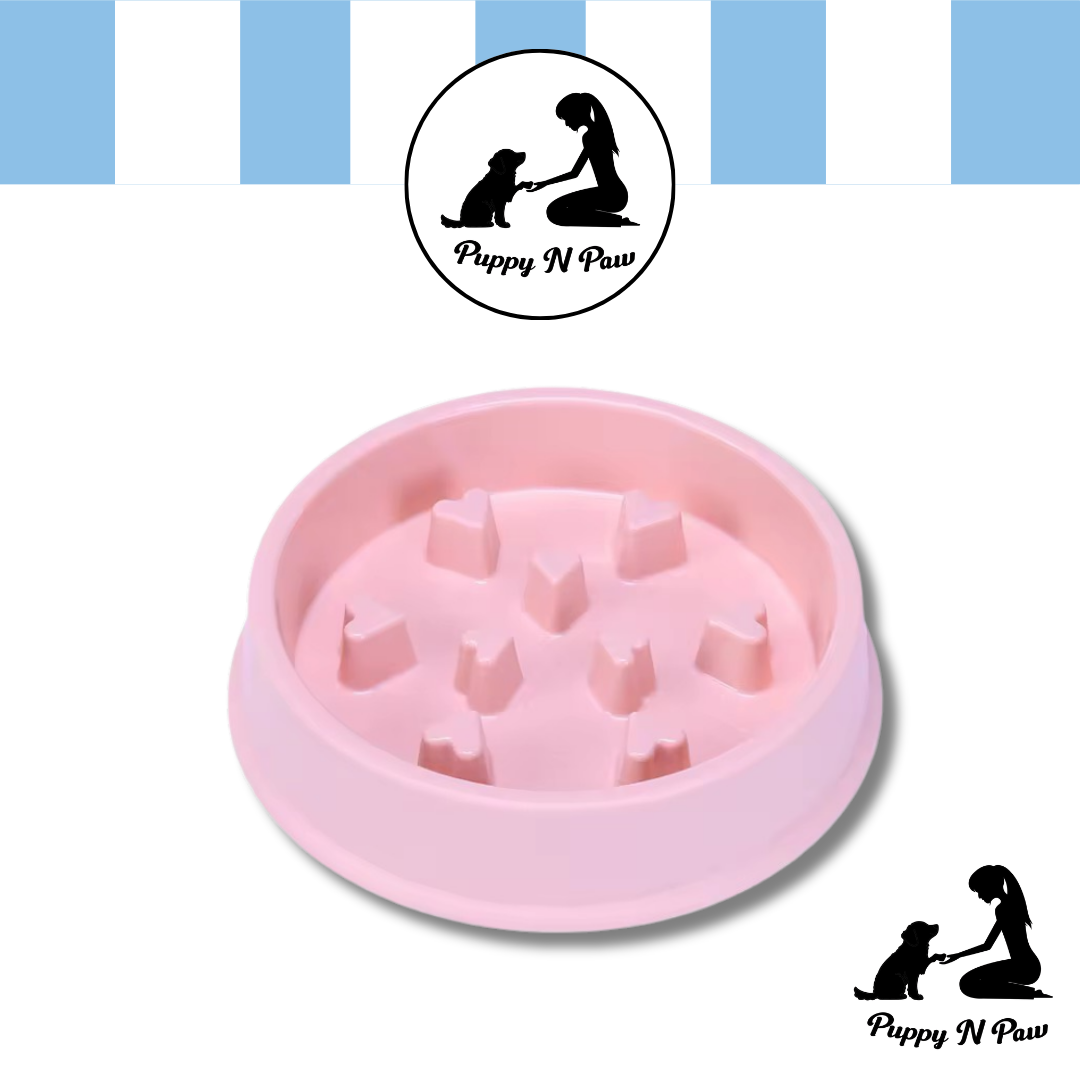 Puppy N Paw Small Heart - Slow Feed Bowl ชามลดการกินไว สำหรับสัตว์เลี้ยง