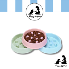 Puppy N Paw Small Heart - Slow Feed Bowl ชามลดการกินไว สำหรับสัตว์เลี้ยง