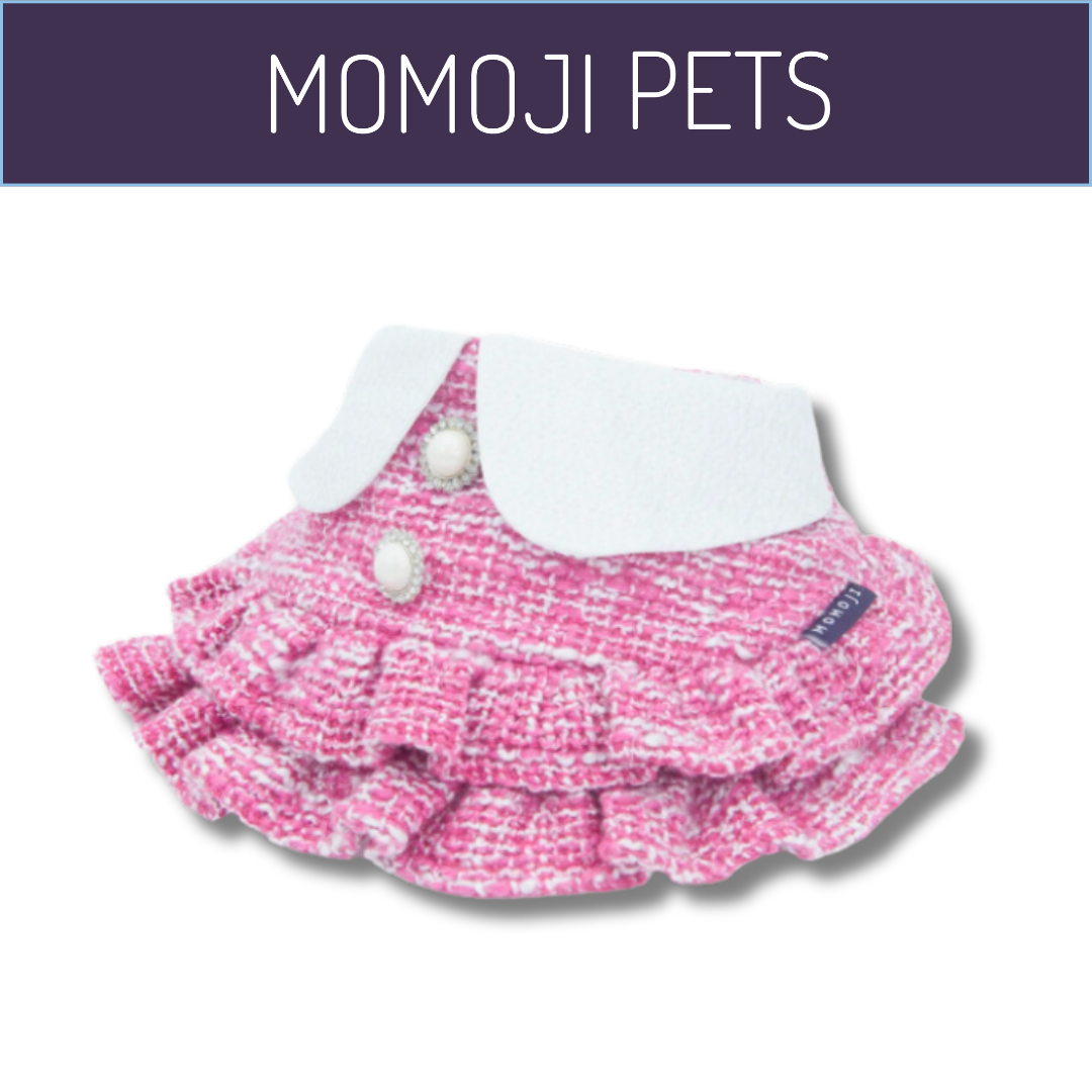 Momoji Kristen Collection Bib - ชุดสุนัข ชุดแมว ชุดสัตว์เลี้ยง ผ้าพันคอสุนัขมีกระโปรง สีชมพู สีเหลือง