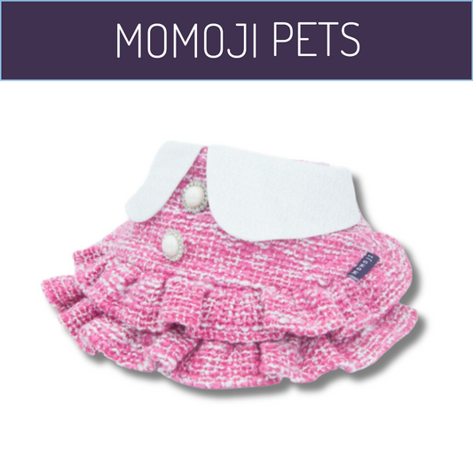 Momoji Kristen Collection Bib - ชุดสุนัข ชุดแมว ชุดสัตว์เลี้ยง ผ้าพันคอสุนัขมีกระโปรง สีชมพู สีเหลือง