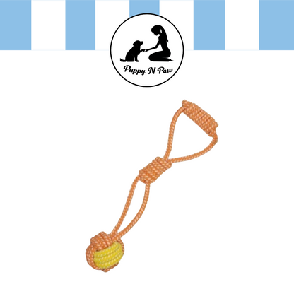 Puppy N Paw Rope Ball with Handle for Pets
