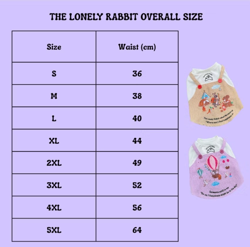 The Lonely Rabbit First Adventure ชุดเอี๊ยมสำหรับน้องหมา ชุดหมา ชุดแมว ชุดสุนัข ชุดสัตว์เลี้ยง
